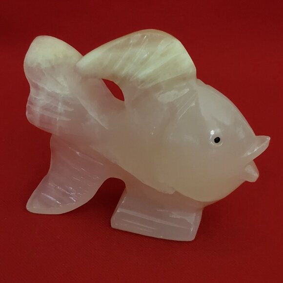 VTG Onyx Fish Carved Stone Decor - Picture 5 of 11